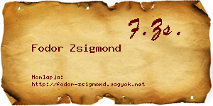 Fodor Zsigmond névjegykártya