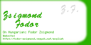 zsigmond fodor business card